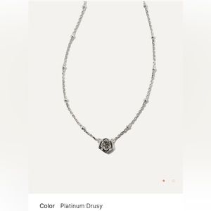 Kendra Scott Vanessa Sterling Silver Pendant Necklace in Platinum Drusy (New)